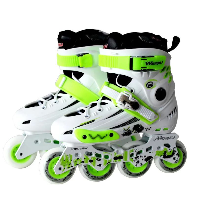 white green Высокое качество размер EU35-44 роликовые коньки женские роликовые коньки детские мужские профессиональные плоские коньки - Цвет: white green
