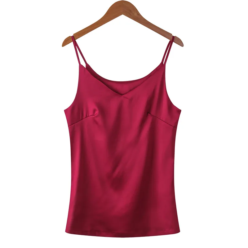 Модный Шелковый укороченный топ в Корейском стиле Женский Атласный без рукавов