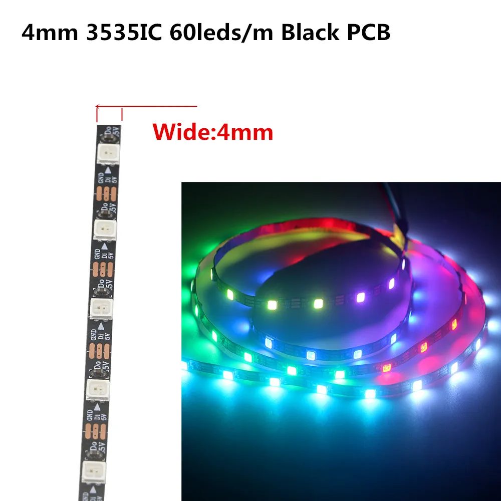 WS2812B Светодиодная лента WS2812 3535 5050 IC узкая ширина 4 мм 5 8 умный Индивидуальный