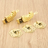 10pcs vintage gold chinese padlock chinese lock retro jewelry wooden box padlock key for suitcase drawer cabinet 3419mm