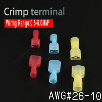 mdfnfdfn insulated crimp terminal electric wire connector nylon brass male female butt terminal spade joint crimp terminal