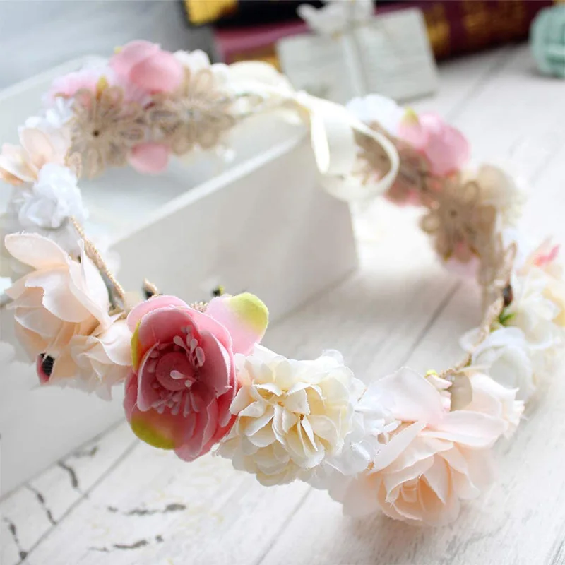 Бохо цветок корона головная повязка девушки фото головной убор цветочный венок