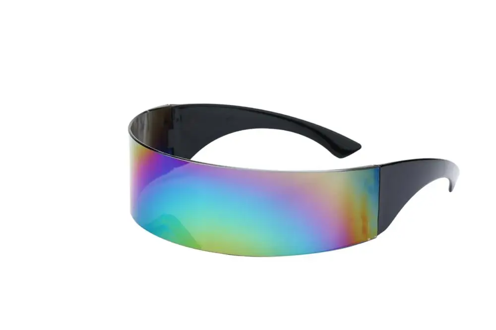 XYS2 Colorful UV400 футуристические циклопы моноблок щит Зеркальные Солнцезащитные очки женские мужские обёрточная бумага солнцезащитные очки цельные оттенки костюм вечерние Flexibl - Цвет линз: XYS2 Colorful