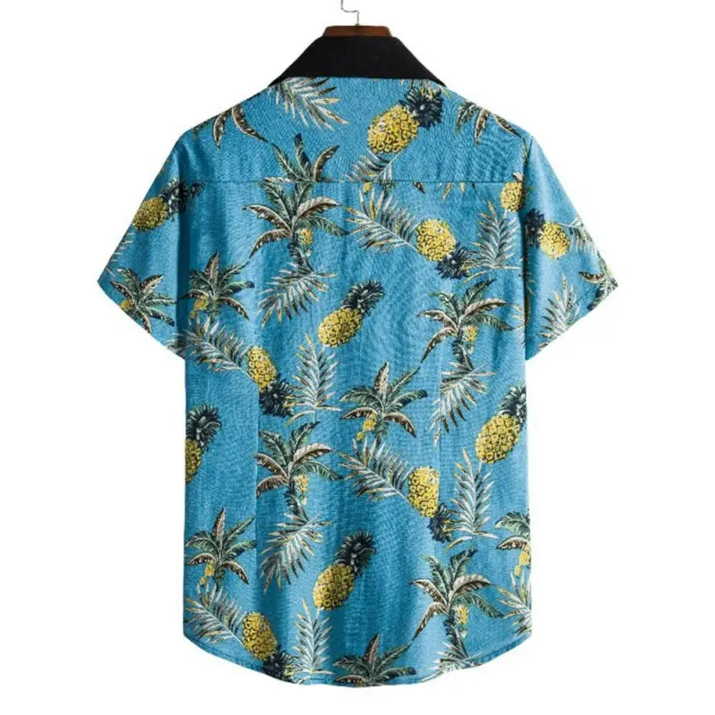 

Men Short Sleeve Floral Down Shirt Blouse Casual Loose Beach Holiday T-shirt Top