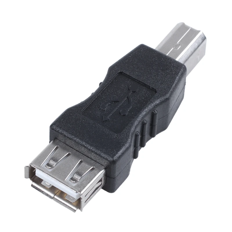 Адаптер для принтера USB type A female B male черный серебристый тон|Кабели MP3/MP4-плееров| |