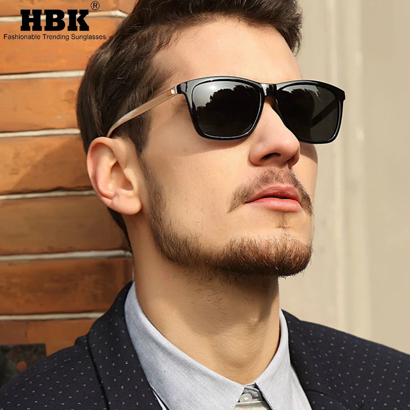 HBK, роскошные квадратные Poalrized солнцезащитные очки для мужчин и женщин, классические простые фирменные дизайнерские очки, одноцветные очки для вождения