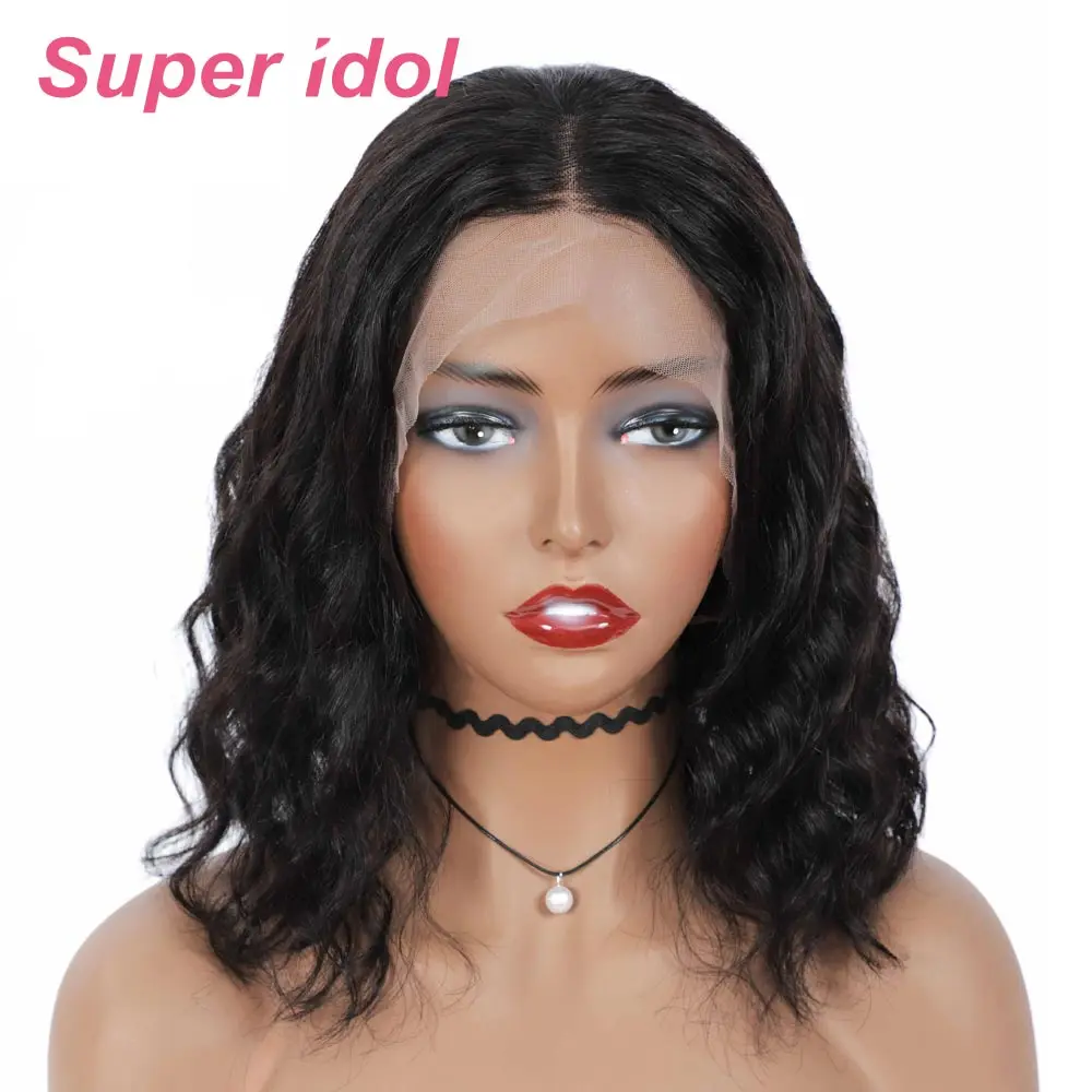 Super Idol Brazilian 100%Human Hair Wigs Body Wave 13x4 Short Bob Lace Front Wig for Black Women 4x4 Lace Closure Wig Remy hair