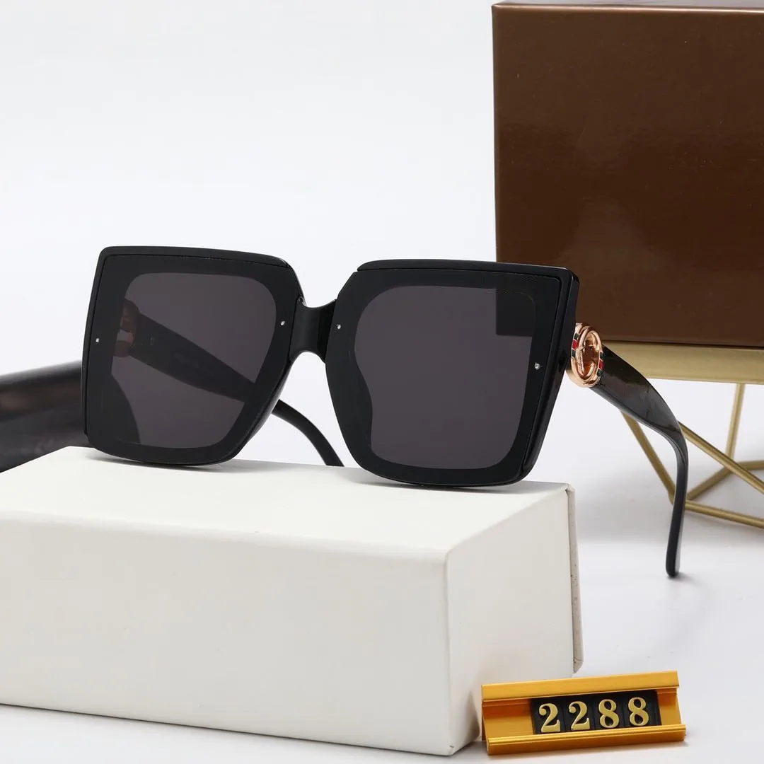 

2288 Retro Glasses Luxury Ladies Big Frame Fashion Designer Brand UV400 Wholesale Bulk Sunglasses
