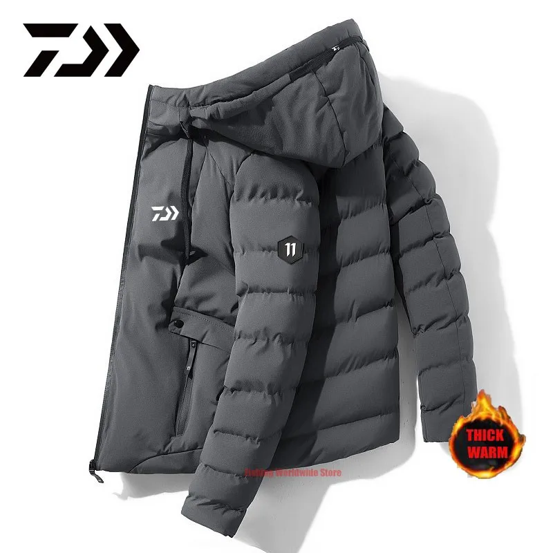 

2021 Men Autumn Winter Cotton Fishing Clothes Thicken Thermal Windproof Fishing Clothings High Quality Hooded Fishing Jackets