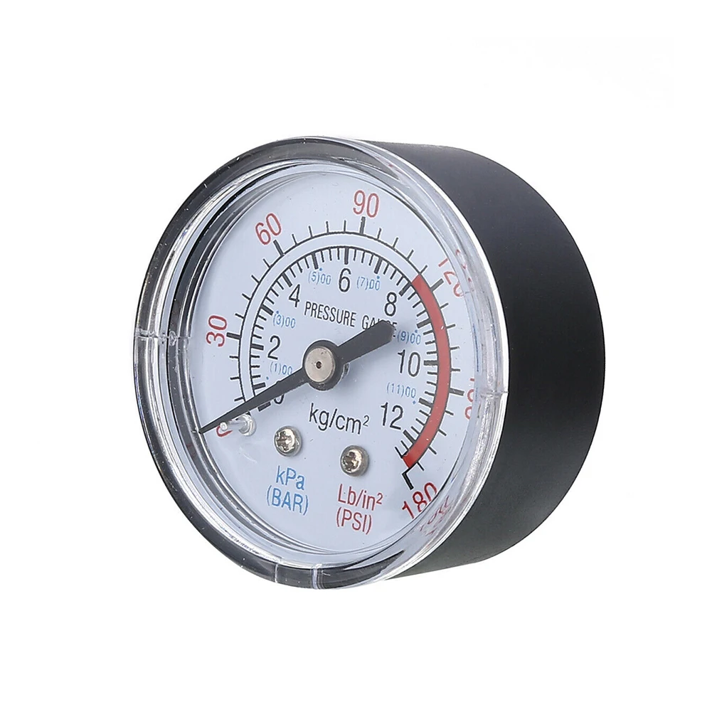 

0-12 Bar Compressor Gauge 1/4\\\" BSP Thread For Air Compressor Plastic+Metal