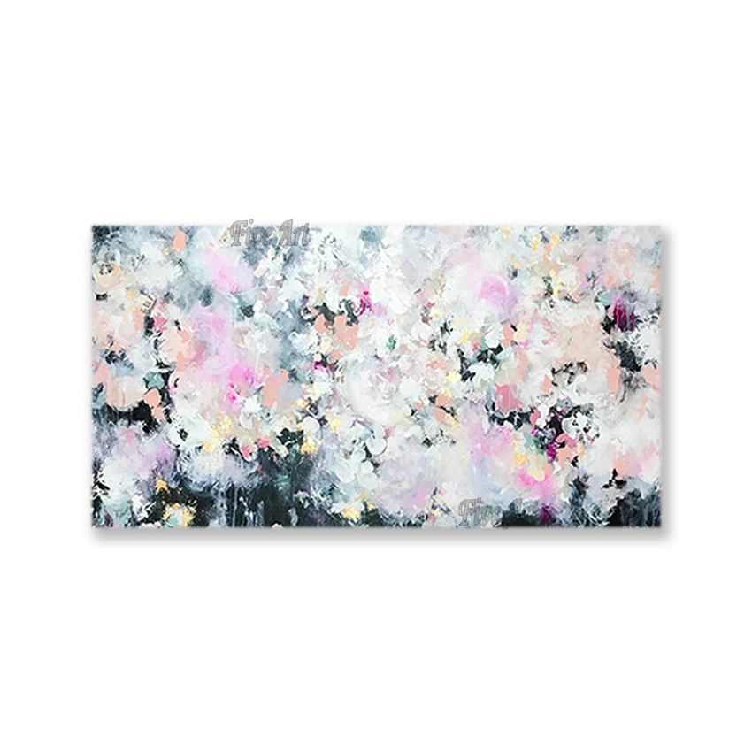 

Latest Design Handmade Flower Art No Frame Wall Hanging Picture Canvas Oil Painting Artwork Panel Set Showpieces For Living Room