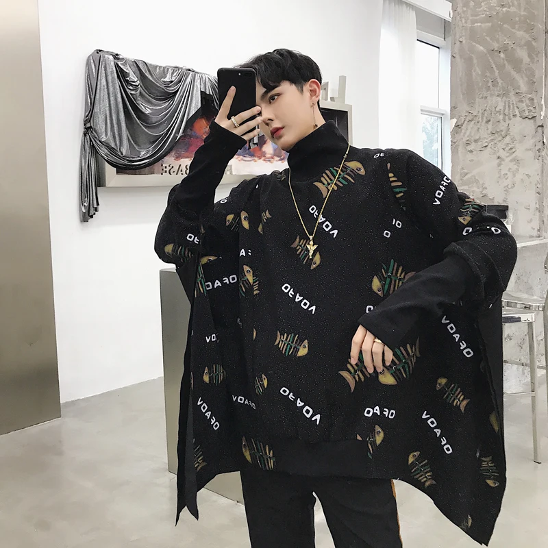 2019 зима новый тренд Ретро мужской Высокий воротник свободный большой вариант