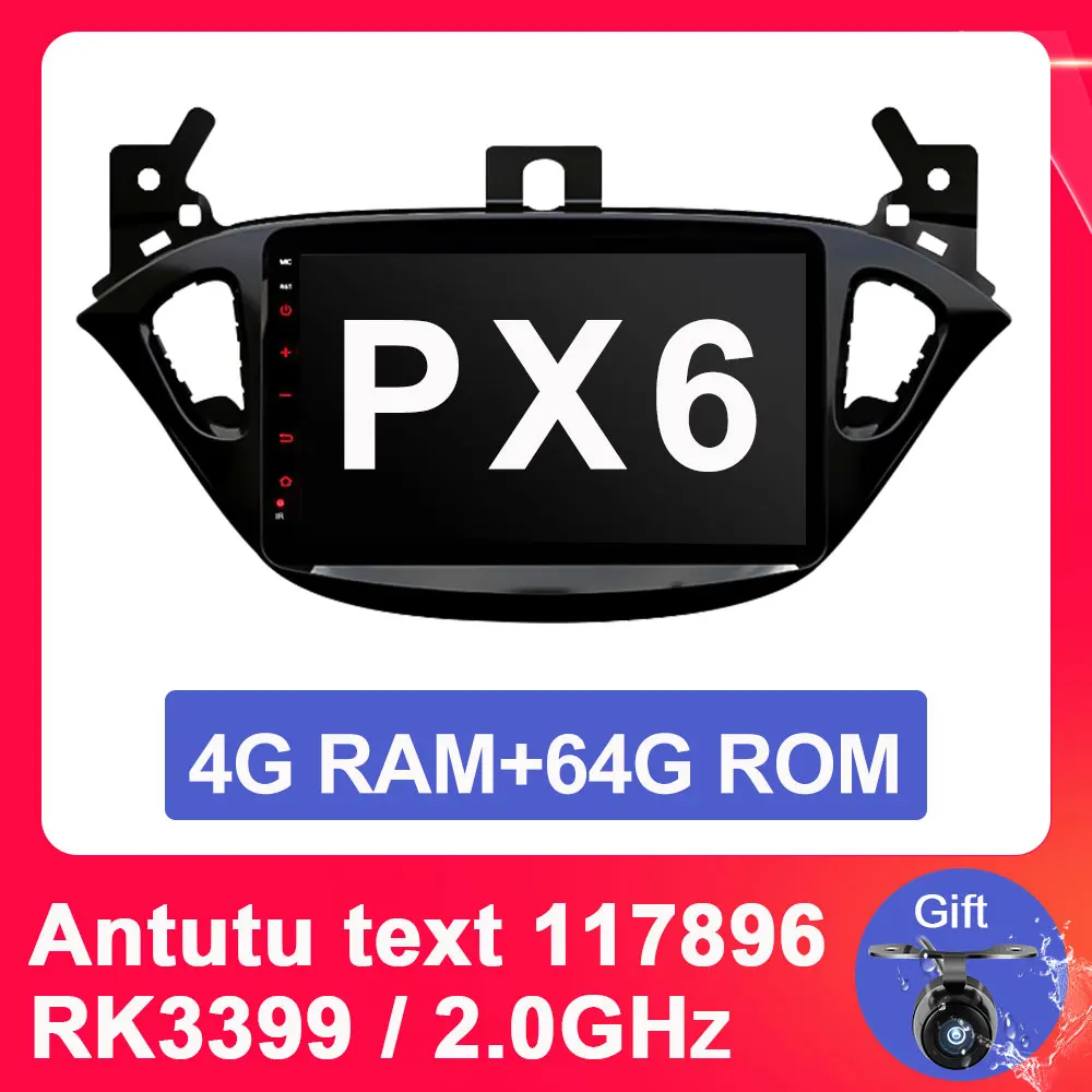 4G 64G Eunavi 2 din радио 4G+ 64G android 9,0 автомобильный dvd для Opel Corsa E gps Navi wifi стерео PX6 2,0 ГГц 8 ядер - Цвет: 4G 64G