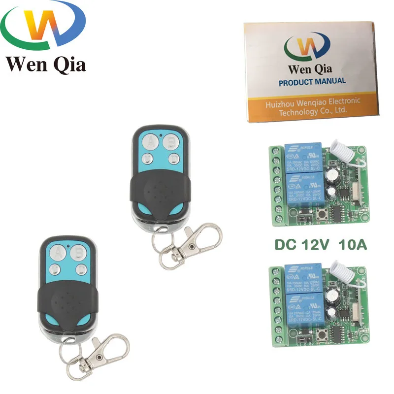 Беспроводной релейный приемник для гаража DC 12 В 10 А 2 канала 433 МГц|Пульты ДУ| |