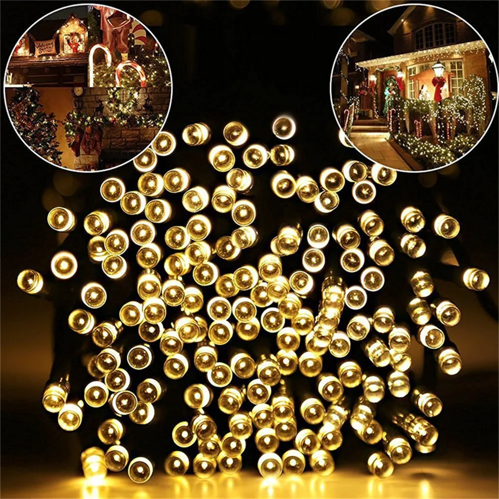 

Top Quality Waterproof Sunflower 22M 200LED Colorful LED Solar Power Fairy String Light 8Modes Christmas Light For Party Holiday