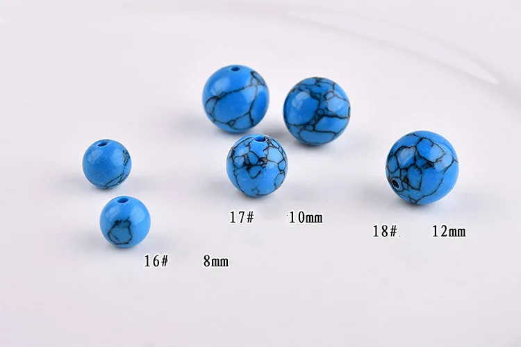 Синтетический Белый Бирюзовый полуотделанный мраморный дисперсионный бисер DIY
