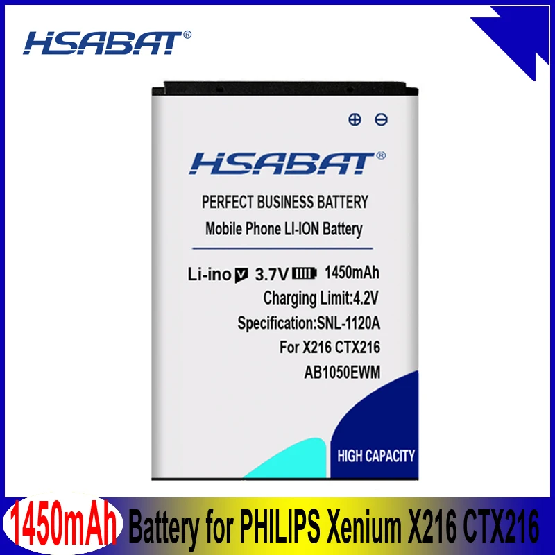 Аккумулятор HSABAT AB1050EWM 1450 мА · ч для PHILIPS Xenium X216 CTX216 | Аккумуляторы мобильных