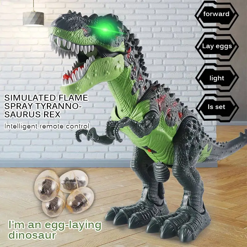 

Remote Control Dinosaur Tyrannosaurus Animal Sounds Dinobot Electric Walking Animals Toy Music Light Spray Toys Christmas Gift