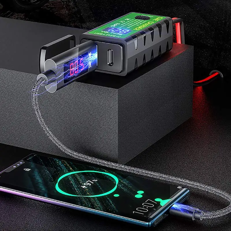 

Universal Motorcycle USB Type-C 12V Charger Voltmeter On/Off Switch Motocross Scooters Waterproof Lid Charging Device Adapter