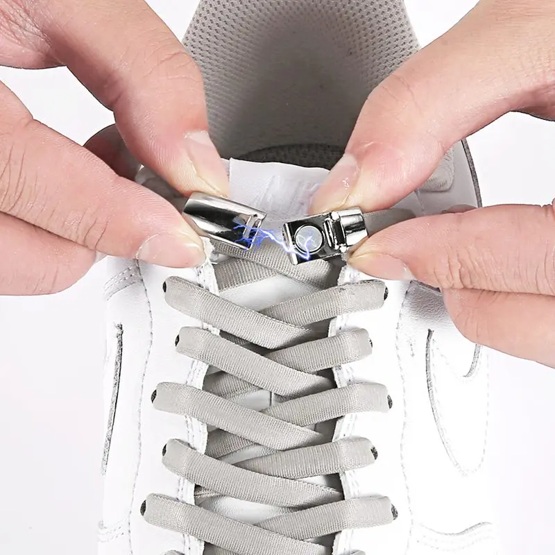 1 пара шнурки без завязок плоские эластичные для обуви детей и взрослых кроссовки