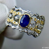 kjjeaxcmy fine jewelry 925 sterling silver inlaid natural gemstone sapphire new female ring popular support detection