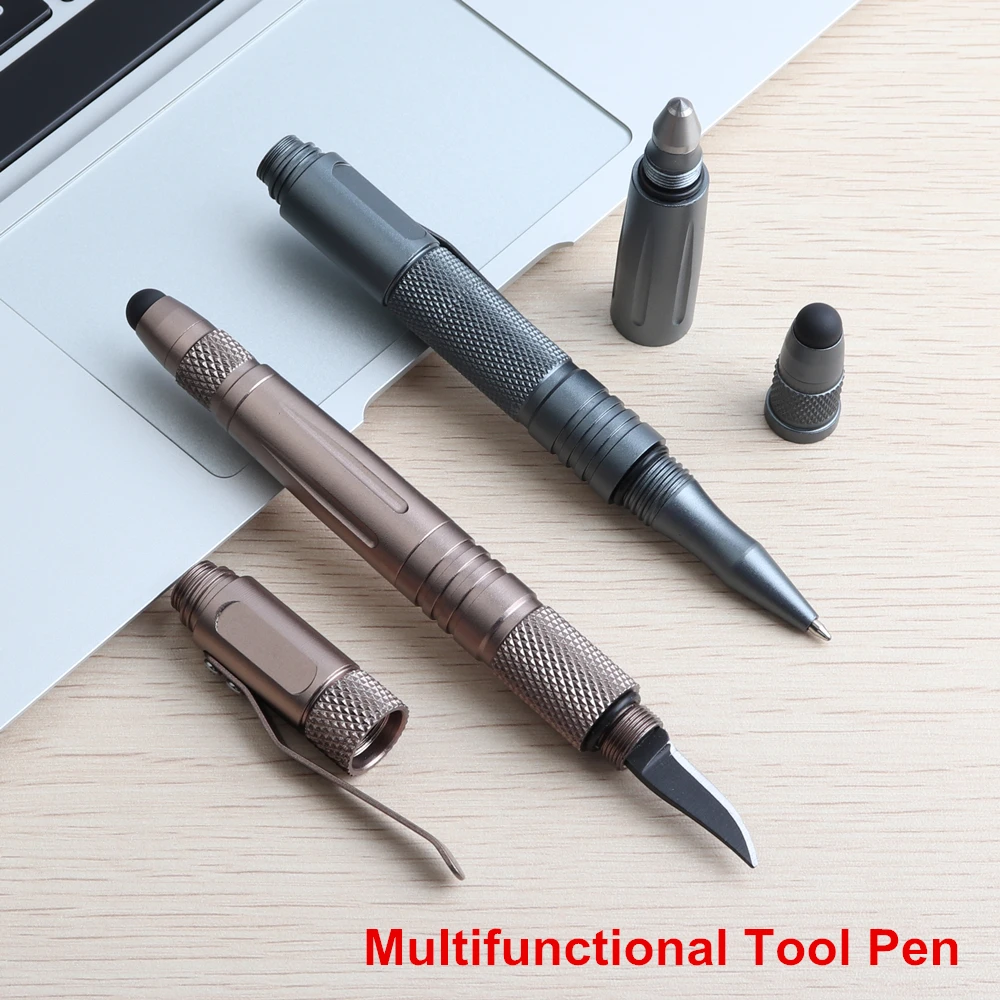 1PCS GENKKY Multi-function Pen Defense Tactical Metal Touch Ballpoint Pens For School Office supplies Survive Broken Windows | Письменные