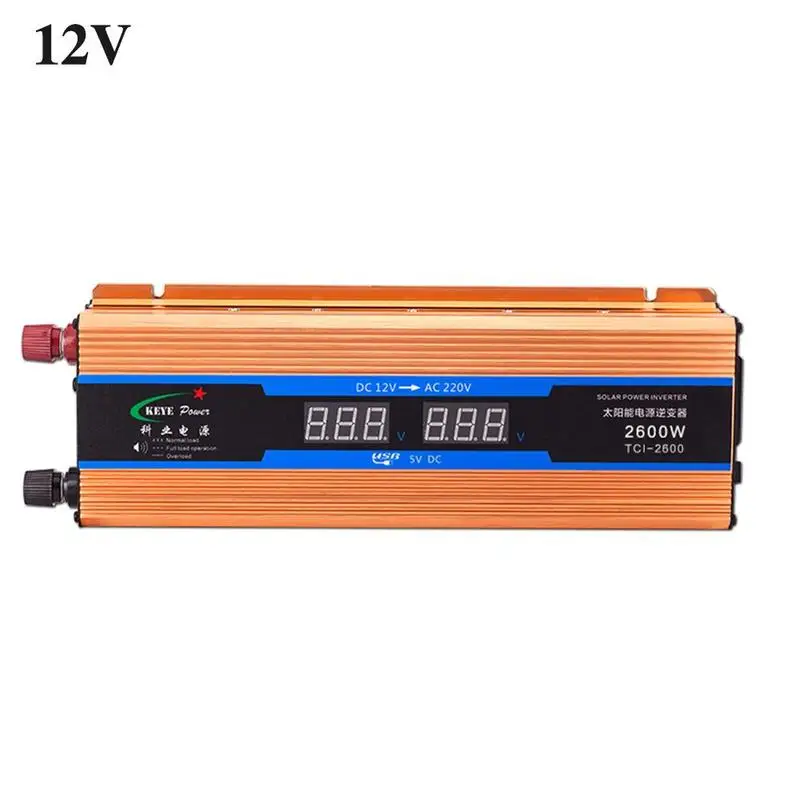 

New Pure Sine Wave Car Inverter DC 12/24V to AC 110/220V 900W 1100W 1300W Voltage Transformer Power Converter Solar Car Inverter