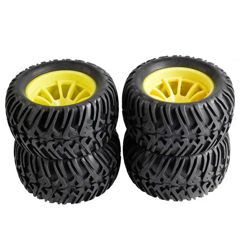 HSP-neum&aacute;tico de rueda de varilla 1:10 d128 mm, neum&aacute;tico de goma suave, piel para coches de control remoto 94188 HPI 94108, piezas modificadas, 4 Uds.-5