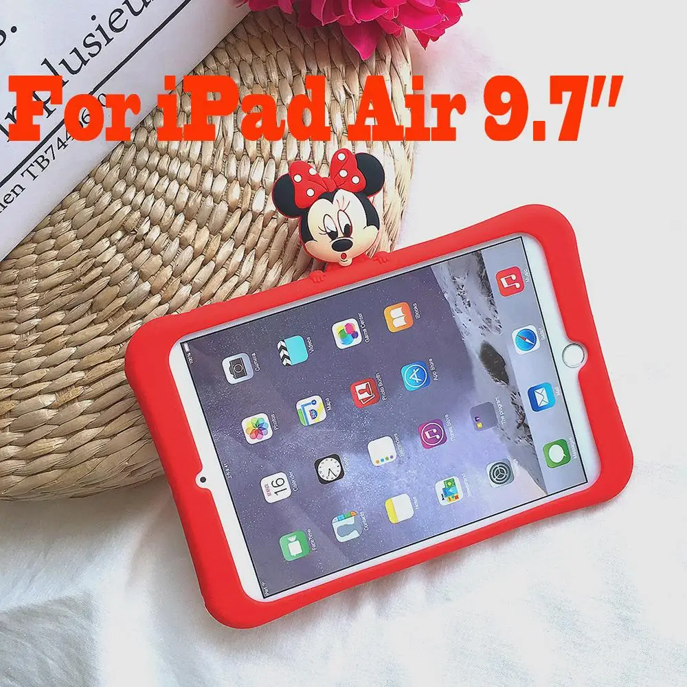 as photo Микки и Минни Маус кукла для iPad 9,7 Pro9.7/10,5 скрыть подставка силиконовый чехол Защитный Чехол Air 2/2/3/4 мини 7,9 Mini 5 корпус - Цвет: as photo