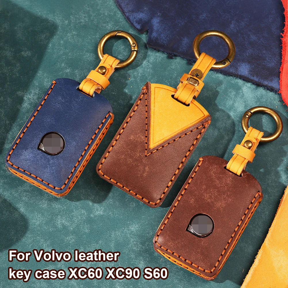 

New Car Key Case Remote Control Key Protective Cover Shell Leather Handmade Volvo XC60 XC90 S60 Accessories Fast Delivery