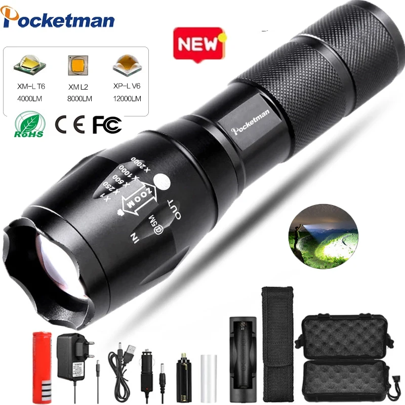 

Led Flashlight Ultra Bright led Lamp MINI Torch T6/L2/V6 Tactical Zoomable Bicycle Light Waterproof 5 Modes for Camping LED Lamp