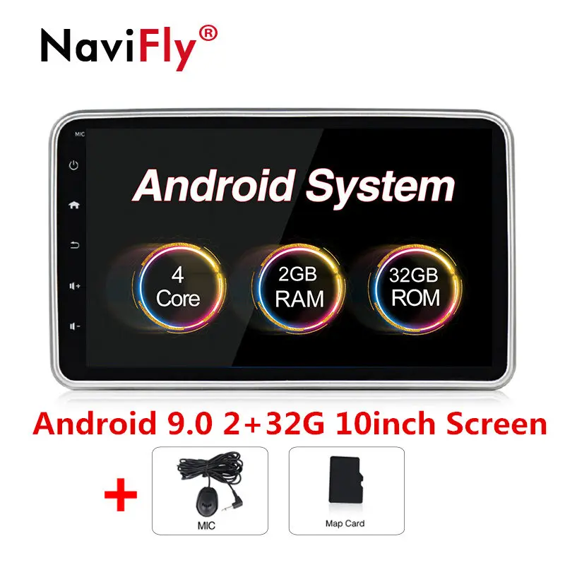 9.0 2GRAM 32G 10inch 10," 2+ 32G Android 9,0 автомобильный Радио плеер gps навигация для универсального bluetooth автомобиля мультимедиа аудио FM AM RDS Wi-Fi 4G USB SD - Цвет: 9.0 2GRAM 32G 10inch