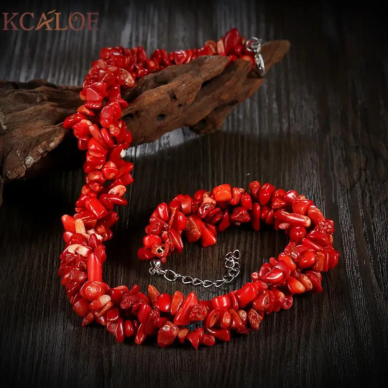 Ожерелье KCALOE Boho модное красное Коралловое ожерелье свадебное ювелирное изделие