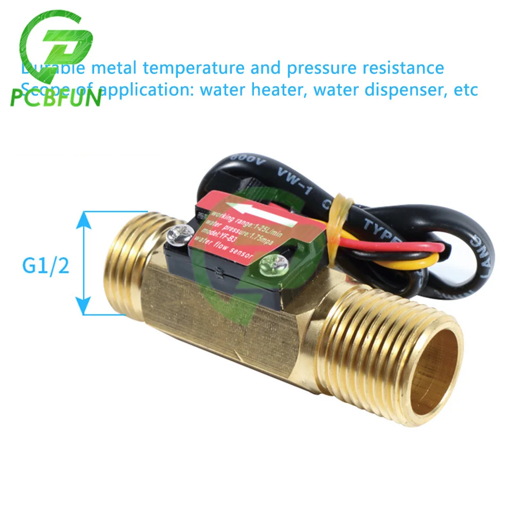YF-B3 G1/2 Water Flow Hall Sensor Switch 1-25L/min DC 5-18V Meter for Industrial Control | Электронные компоненты и