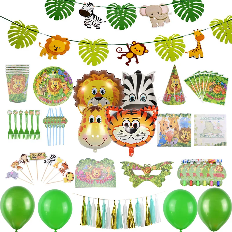 Вечерние принадлежности джунгли воздушные шары из фольги в виде животного