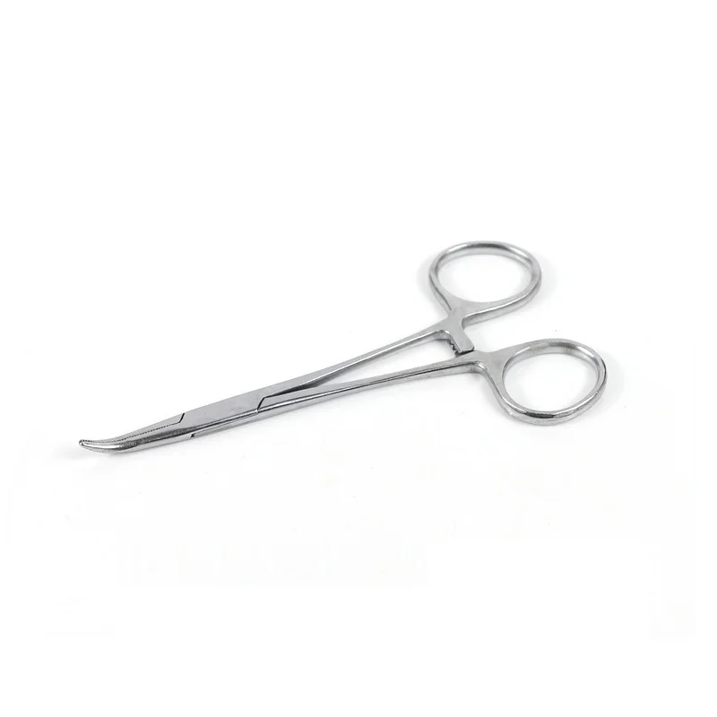 Гемостатический пинцет с изогнутой головкой 125 мм из нержавеющей стали