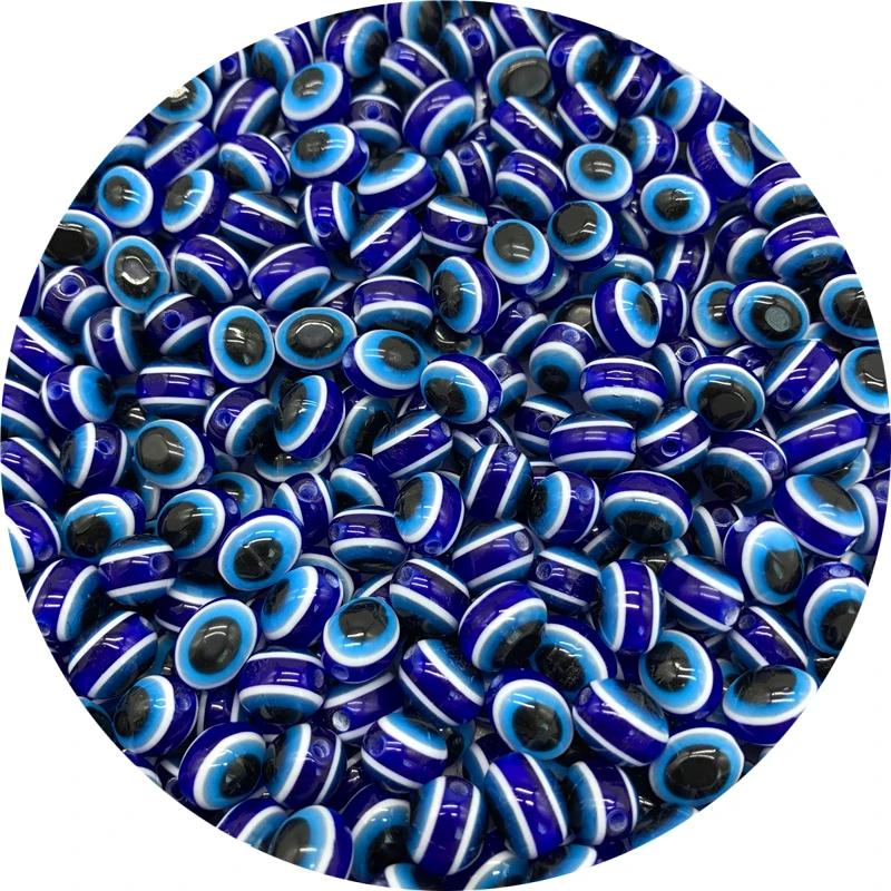 30 шт./лот 10 мм полимерные бусины разделители овальные в виде глаза сглаза