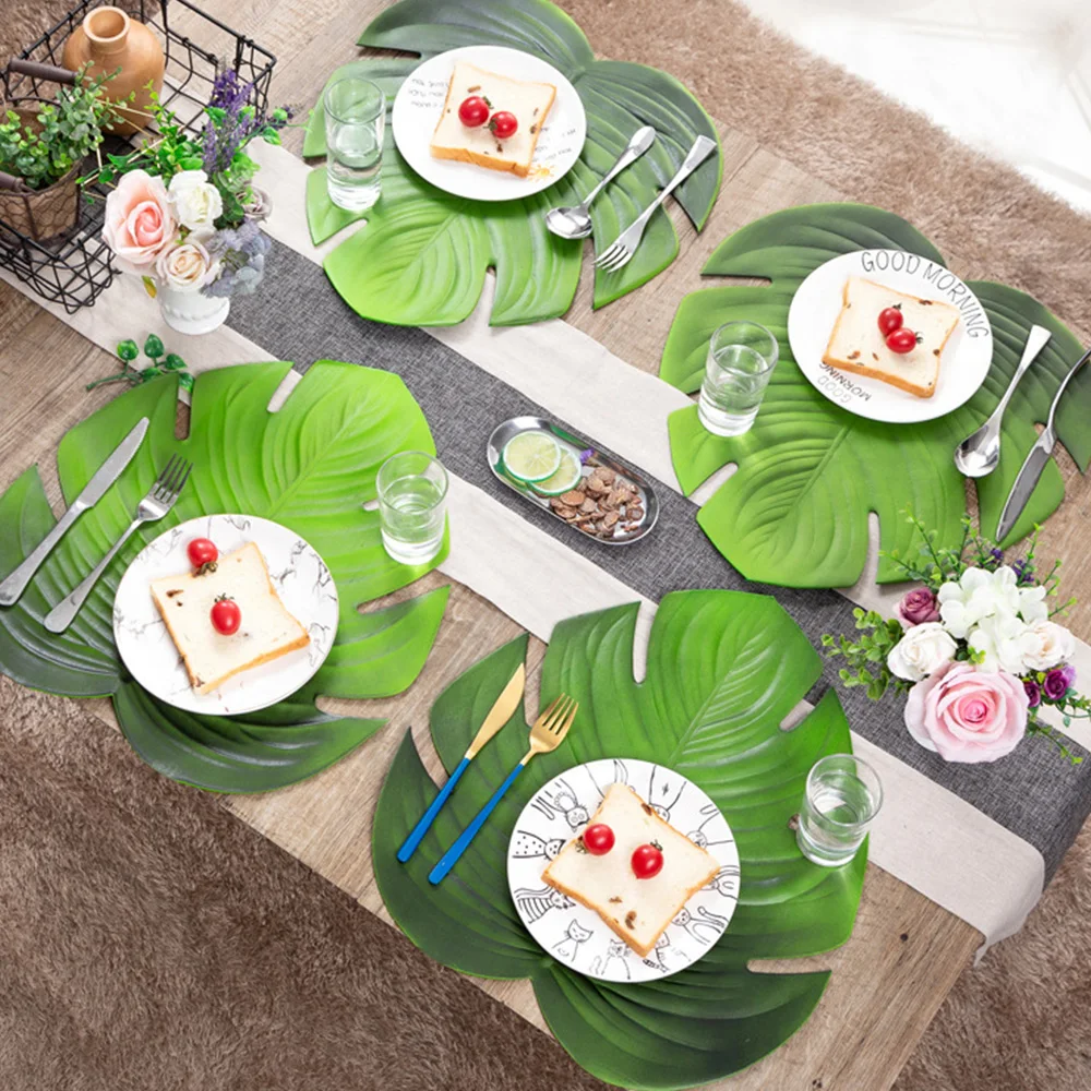 

1PC EVA Mat Table Mat Leaf Design Placemat Breathable Wear Resistant Coaster Heat Insulation Cushion Pad for Dining Table Decor