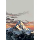 Раскраска для самостоятельного рисования по номерам на холсте, пейзаж, вершина Снежной Горы