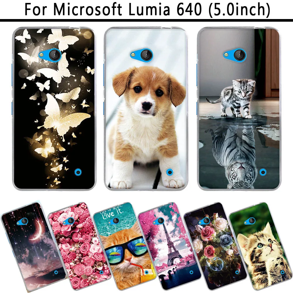 Чехол для Microsoft Nokia Lumia 640 мягкие силиконовые чехлы из ТПУ телефонов 3D Милые с