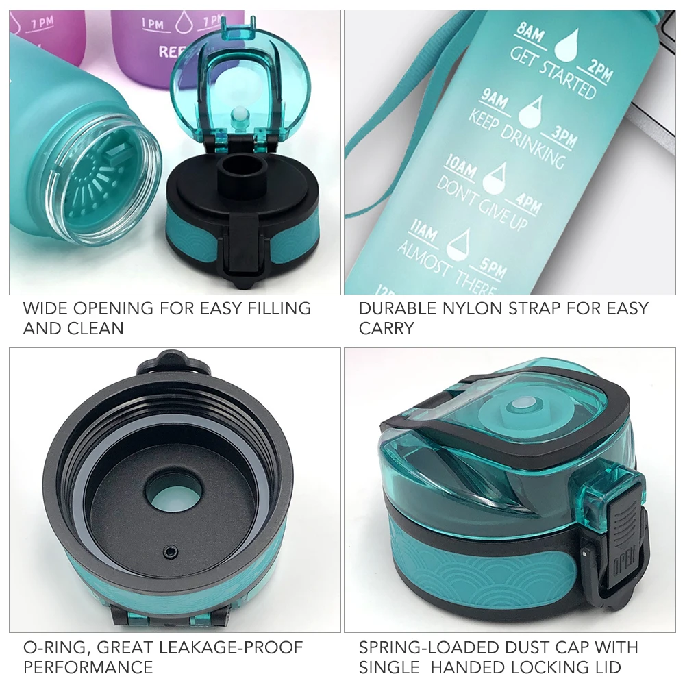 1 л Мотивационная бутылка для воды со временным маркером Герметичная Бутылка