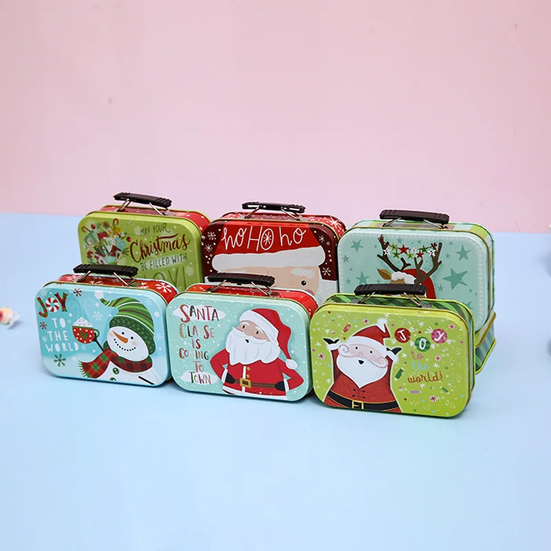 Мультяшная жестяная коробка Рождественская упаковочная Подарочная пустая