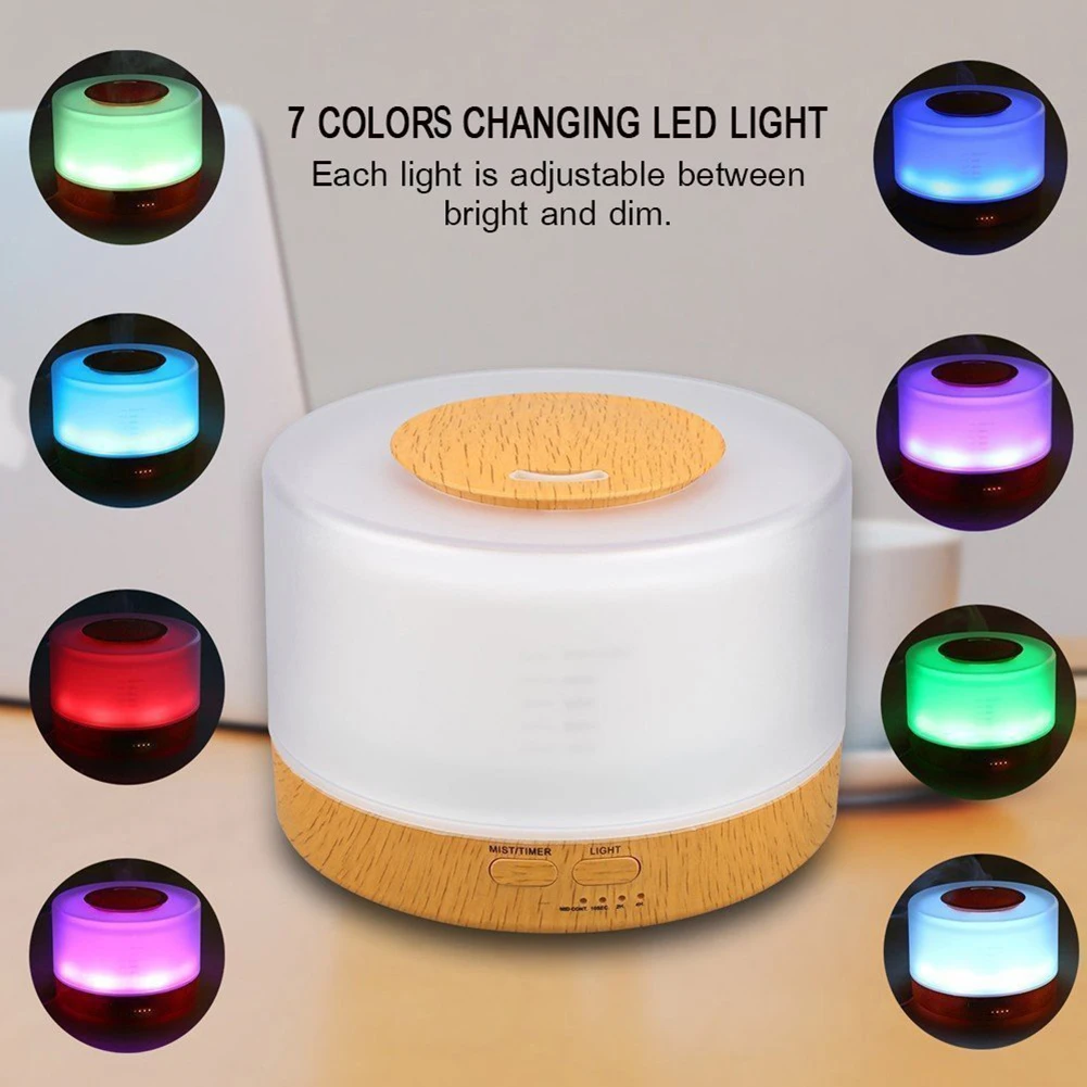 

Humidifier Essential Oil Diffuser 500ML Aroma Diffuser Ultrasonic Cold Mist Generator Air Humidifier Purifier Remote Control