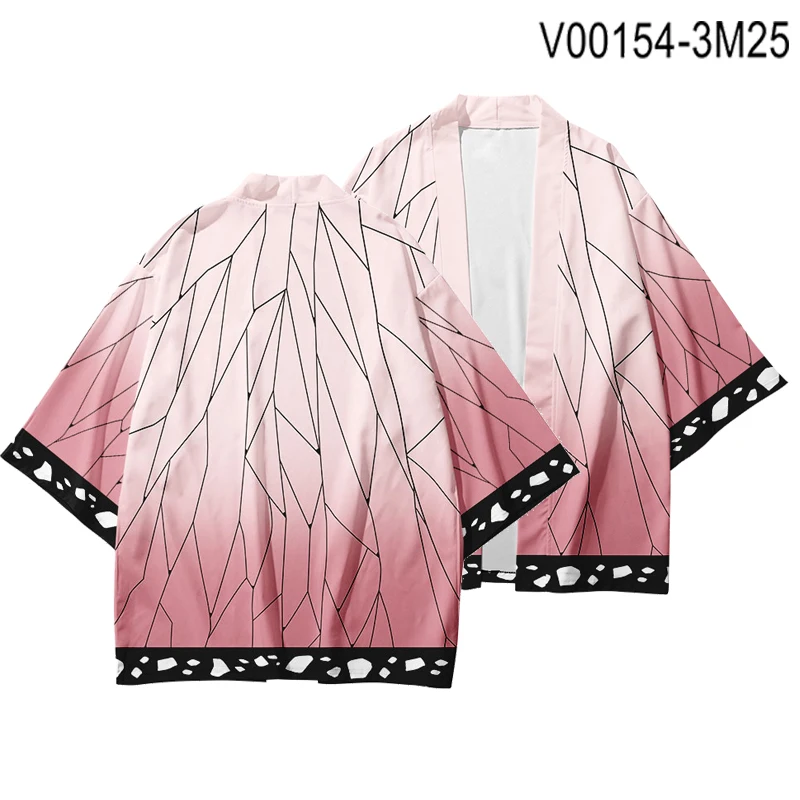 V00154 WAMNI Кардиган для мужчин кимоно летняя уличная японский аниме костюм самурая кимоно haori рубашка-кимоно человек Забавный 3D принт - Цвет: V00154