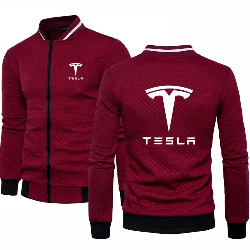 

2021 New Spring Autumn for Tesla the child Fashion Zipper Mens Jacket High Quality Cotton Men's baseball jacket SweatshirtP