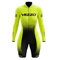 vezzo monkey female cyclist rompers cycling outfit women jumpsuit long sleeve 2021 bike accessories clothing with free shipping