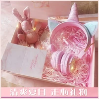 lol surprise dolls cute unicorn wired headphone with microphone music stereo earphone computer mobile phone headset kids gifts