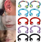 1 шт. украшение для пирсинга в форме подковы кольцо в нос для губ 16 г Кристалл перегородка пирсинг Подкова Кольцо стальная Подкова ушной хрящ Хеликс серьга