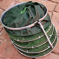 portable folding fishing net fish shrimp crab mesh spring cage basket quick drying outdoor fishing net trap fishing tackle tools