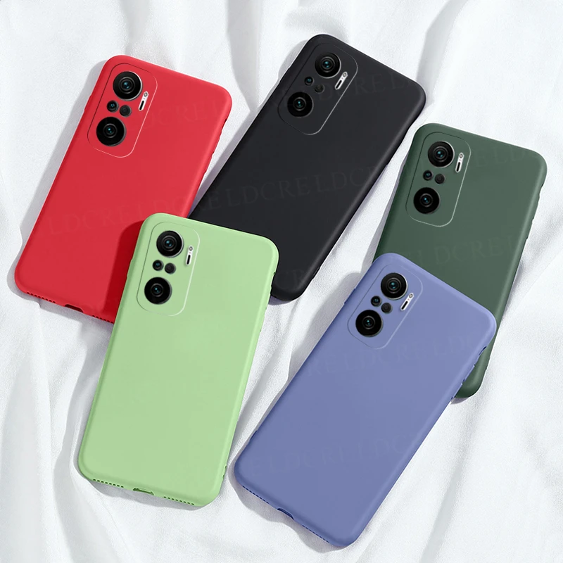

For Xiaomi Poco F3 X3 Pro Case Redmi Note 10 9 Pro 10T Lite 9S 9T Cover Liquid Silicone Soft TPU Bumper Phone Back Case Poco F3